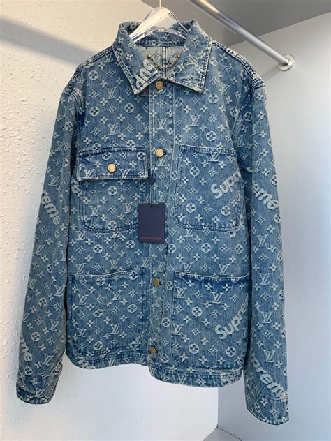 louis vuitton x supreme jacket fake|louis vuitton denim trucker jacket.